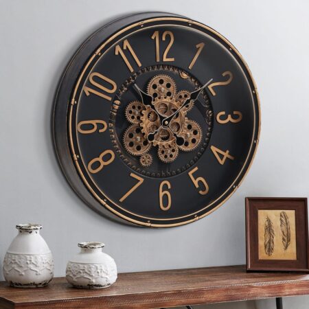 Analogue Wall Clock with moving gears