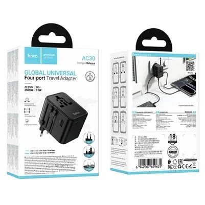 Hoco AC30 Global Universal Four-port Travel adapter